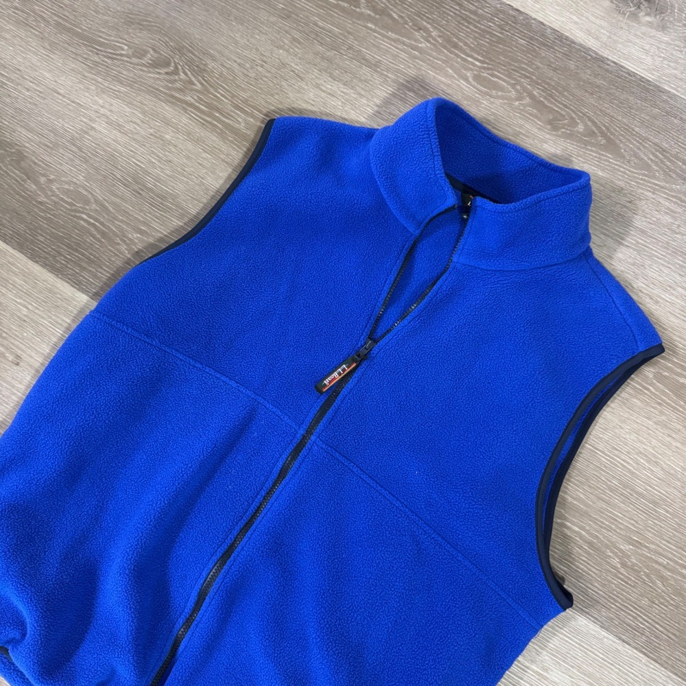 Vintage L.L. Bean Fleece Vest Men XL-Tall Blue Full Zip Outdoor
